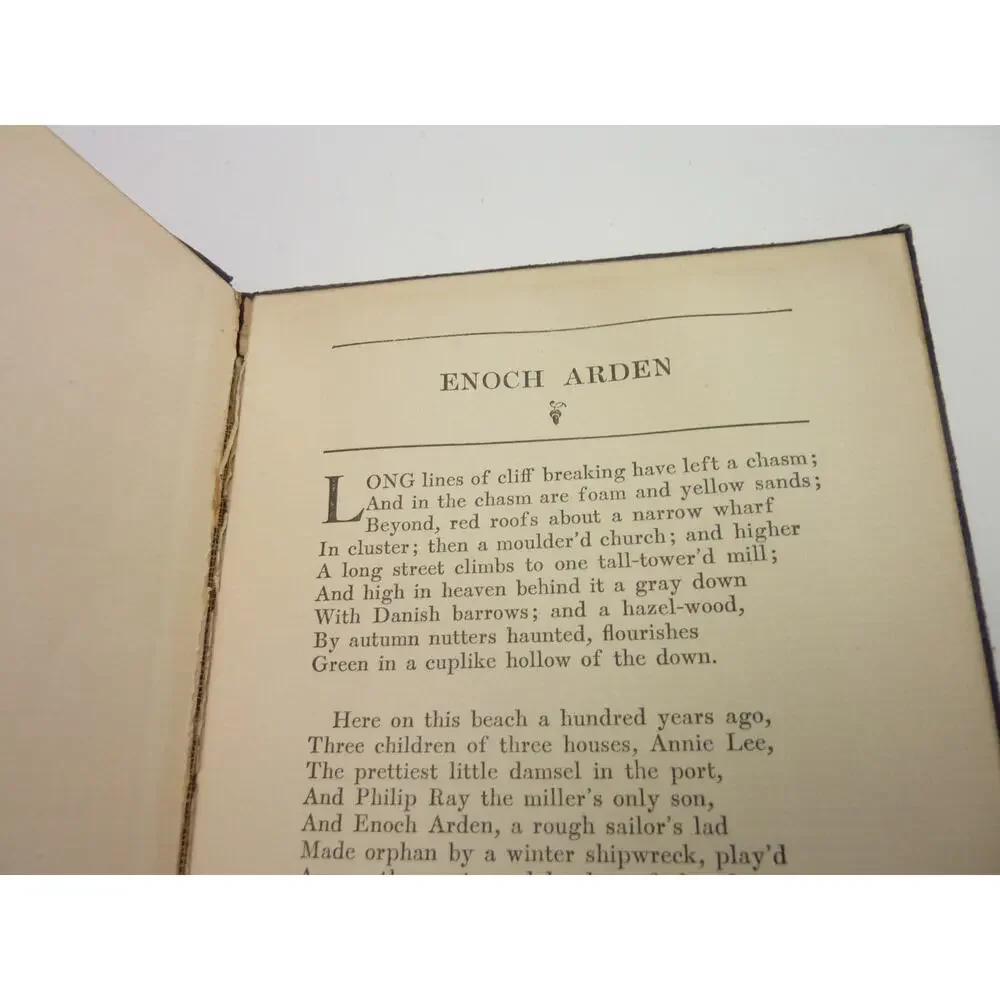 Vintage Enoch Arden Alfred Lord Tennyson Antique Leather Bound Book Crowell